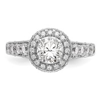 14K White Gold 0.75 Carat Lab Grown Diamond VS SI+ G+ 0.75 Carat Center Round Semi Mount Engagement Ring view 5