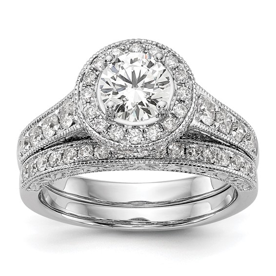 Diamond Halo Semi-Mount Engagement Rings