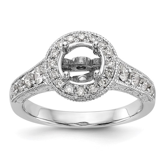Diamond Halo Semi-Mount Engagement Rings