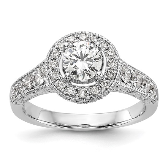 Diamond Halo Semi-Mount Engagement Rings