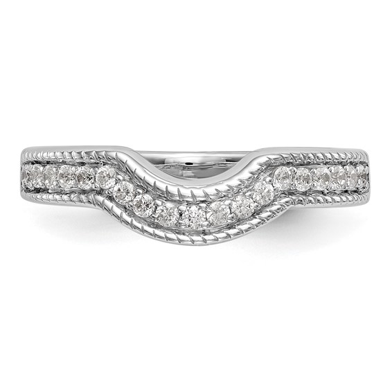 14k White Gold 1/4 carat Diamond Complete Wedding Band