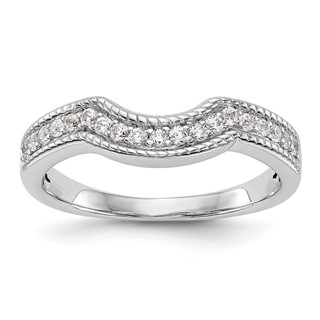 14k White Gold 1/4 carat Diamond Complete Wedding Band