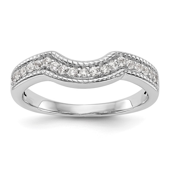 14k White Gold 1/4 carat Diamond Complete Wedding Band