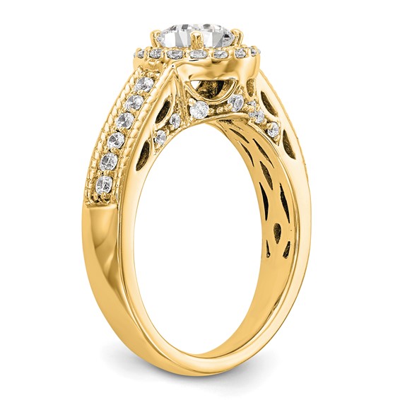 Diamond Halo Semi-Mount Engagement Rings