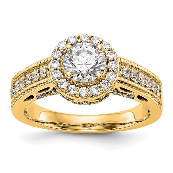 Diamond Halo Semi-Mount Engagement Rings