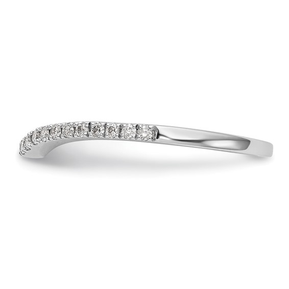 14k White Gold Contoured Wedding Band Mounting