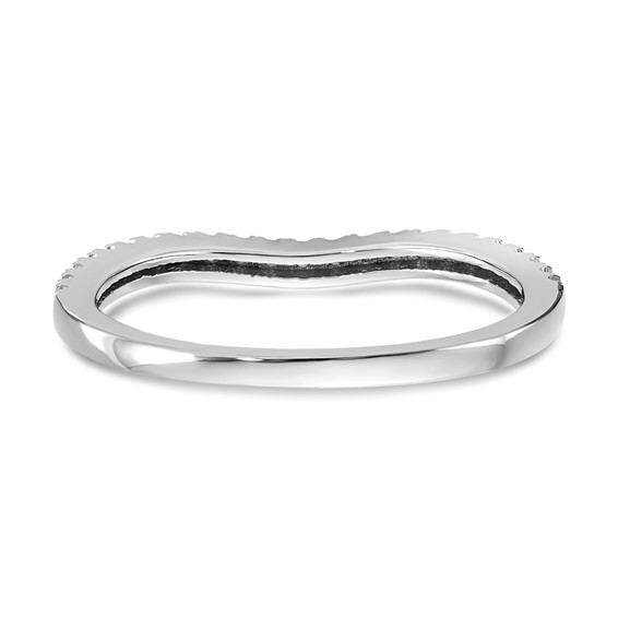 14k White Gold Contoured Wedding Band Mounting