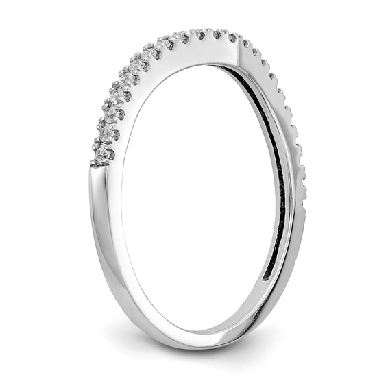 14k White Gold Contoured Wedding Band Mounting
