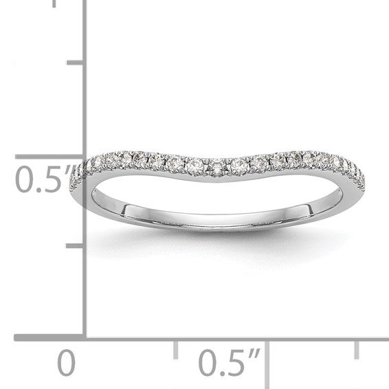 14k White Gold Contoured Wedding Band Mounting