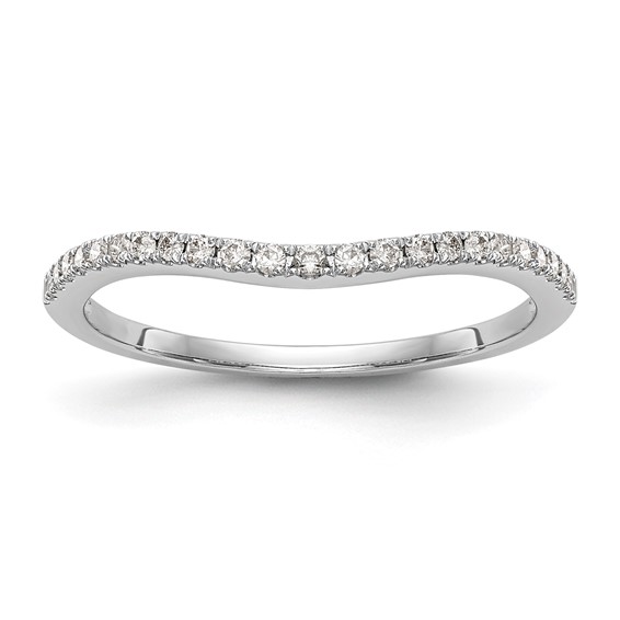 14k White Gold Contoured Wedding Band Mounting