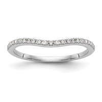 14K White Gold 0.12 Carat Lab Grown Diamond VS SI+ G+ Complete Wedding Band view 1