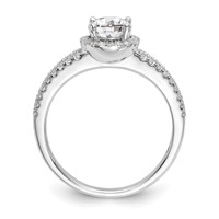 14K White Gold 0.33 Carat Lab Grown Diamond VS SI+ G+ 0.75 Carat Center Round Semi Mount Engagement Ring view 3