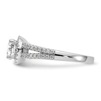 14K White Gold 0.33 Carat Lab Grown Diamond VS SI+ G+ 0.75 Carat Center Round Semi Mount Engagement Ring view 4