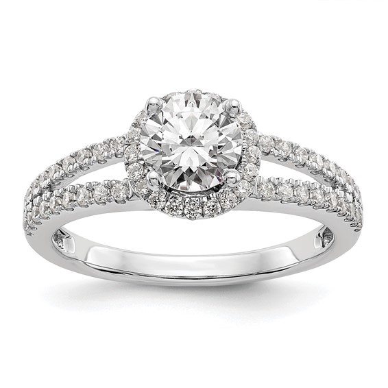 Diamond Halo Semi-Mount Engagement Rings