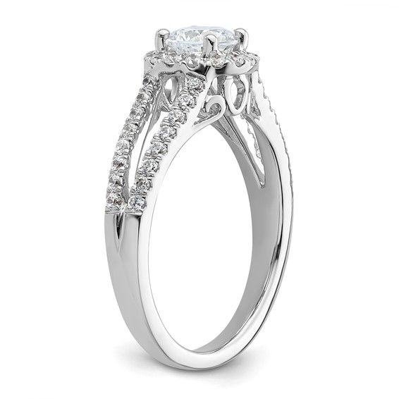 Diamond Halo Semi-Mount Engagement Rings