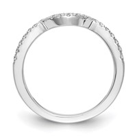 14K White Gold 0.25 Carat Lab Grown Diamond VS SI+ G+ Complete Wedding Band view 2