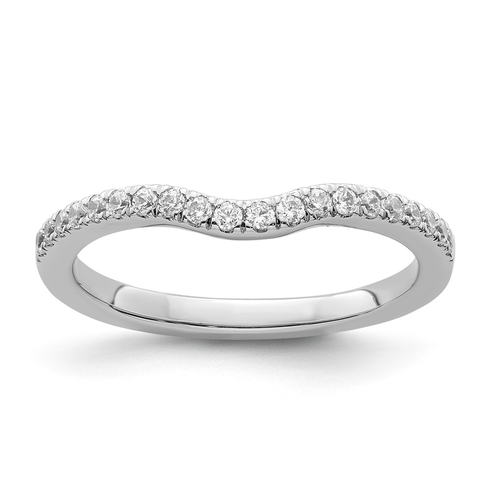14K White Gold 0.25ct Lab Grown Diamond VS SI+ G+ Comp Wedding Band