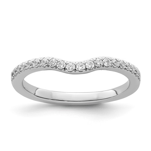 14K White Gold 0.25ct Lab Grown Diamond VS SI+ G+ Comp Wedding Band