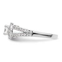 14K White Gold 1 Carat Lab Grown Diamond VS SI+ G+ Complete Round Halo Engagement Ring view 3