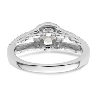 14K White Gold 1 Carat Lab Grown Diamond VS SI+ G+ Complete Round Halo Engagement Ring view 5