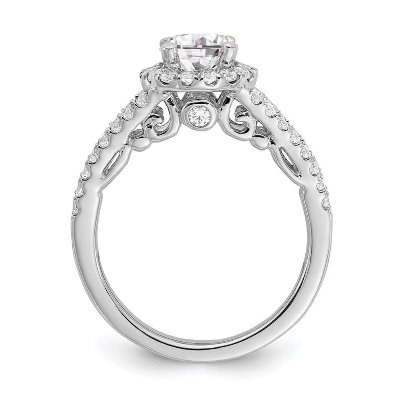 14kw Round Lab Grown Diamond VS/SI+ G+ Halo Complete Engagement Ring
