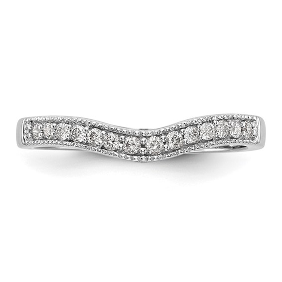 14k White Gold Contoured Wedding Band Mounting