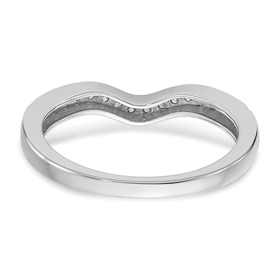 14k White Gold Contoured Wedding Band Mounting
