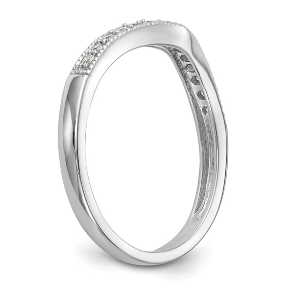 14k White Gold Contoured Wedding Band Mounting