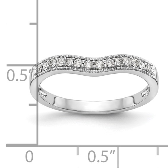 14k White Gold Contoured Wedding Band Mounting