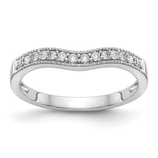 14k White Gold Contoured Wedding Band Mounting