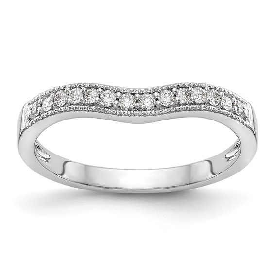 14k White Gold Contoured Wedding Band Mounting