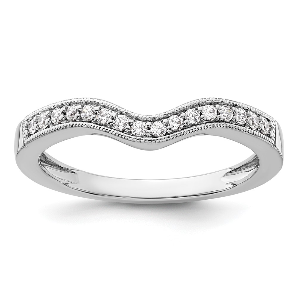 14K White Gold 0.17 Carat Lab Grown Diamond VS SI+ G+ Complete Wedding Band