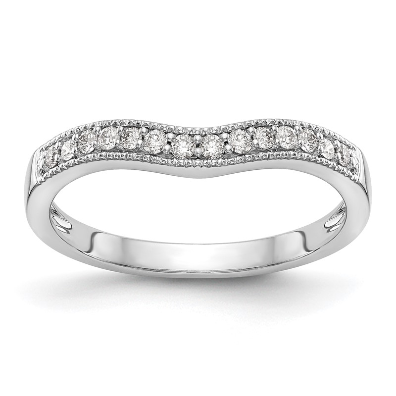 14k White Gold 1/6 carat Lab Grown Diamond VS/SI+ G+ Complete Wedding Band