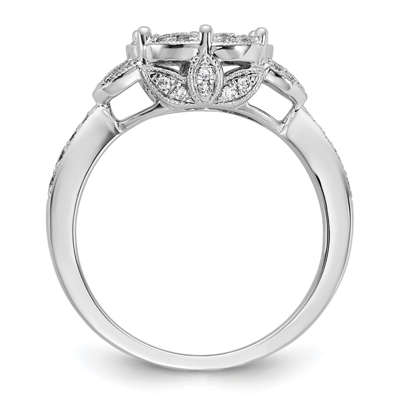 14K White Gold Lab Grown Dia VS/SI+ G+ Peg Set Semi-mount Eng Ring