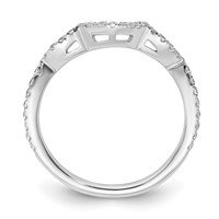 14K White Gold 0.33 Carat Lab Grown Diamond VS SI+ G+ Complete Wedding Band view 2