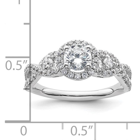Diamond Halo Semi-Mount Engagement Rings