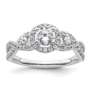 Diamond Halo Semi-Mount Engagement Rings