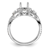 14K White Gold 0.75 Carat Lab Grown Diamond VS SI+ G+ 0.75 Carat Center Round Semi Mount Engagement Ring view 2