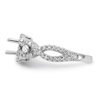 14K White Gold 0.75 Carat Lab Grown Diamond VS SI+ G+ 0.75 Carat Center Round Semi Mount Engagement Ring view 3