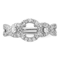 14K White Gold 0.75 Carat Lab Grown Diamond VS SI+ G+ 0.75 Carat Center Round Semi Mount Engagement Ring view 4
