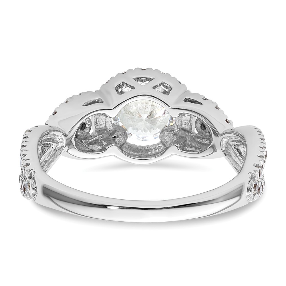14k White Gold 3/4 carat Lab Grown Diamond VS/SI+ G+ 3/4 carat Center Round Semi Mount Engagement Ring (RM2167E-075-7WLG)