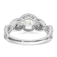 14K White Gold 0.75 Carat Lab Grown Diamond VS SI+ G+ 0.75 Carat Center Round Semi Mount Engagement Ring view 5