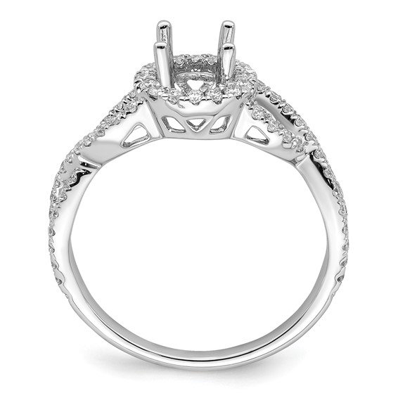 Diamond Halo Semi-Mount Engagement Rings