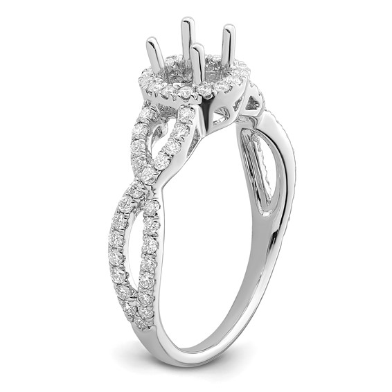 Diamond Halo Semi-Mount Engagement Rings