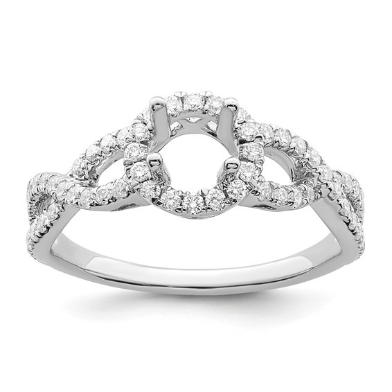 Diamond Halo Semi-Mount Engagement Rings