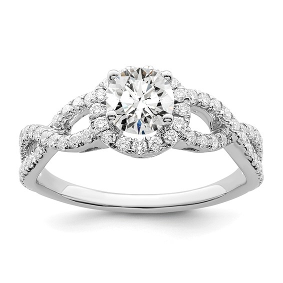 Diamond Halo Semi-Mount Engagement Rings