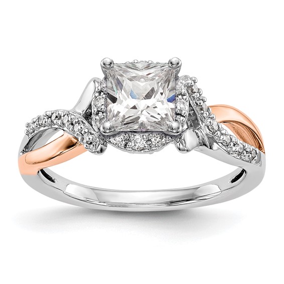 Diamond Peg Set Halo Semi-mount Engagement Rings