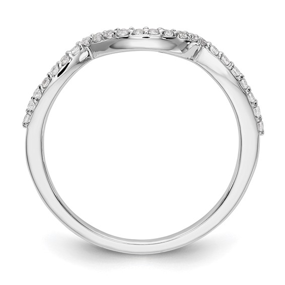14k White Gold Contoured Wedding Band Mounting