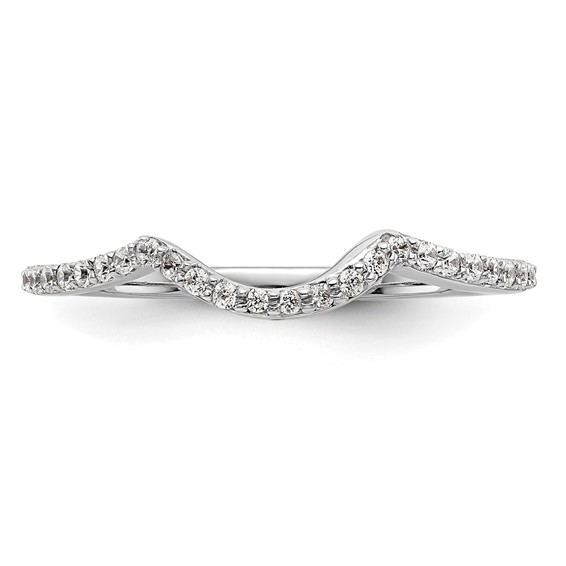 14k White Gold Contoured Wedding Band Mounting
