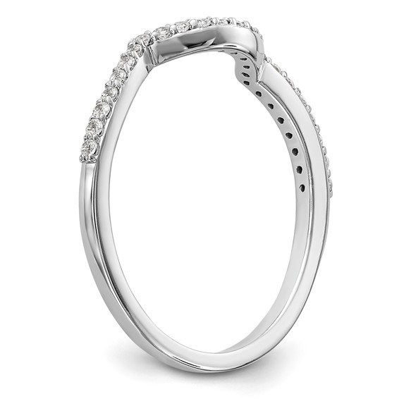 14k White Gold Contoured Wedding Band Mounting